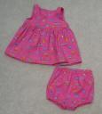 Screaming pink sundress with short pants