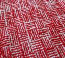 Christmas log cabin towel close-up